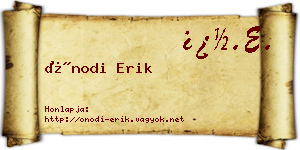 Ónodi Erik névjegykártya