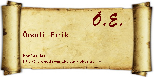 Ónodi Erik névjegykártya